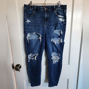 AE Curvy High rise Skinny Next Level Stretch ripped Jegging 16